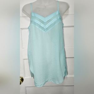 Express Seafoam Strappy Lace Trim Vneck Tunic Camisole Sz XS